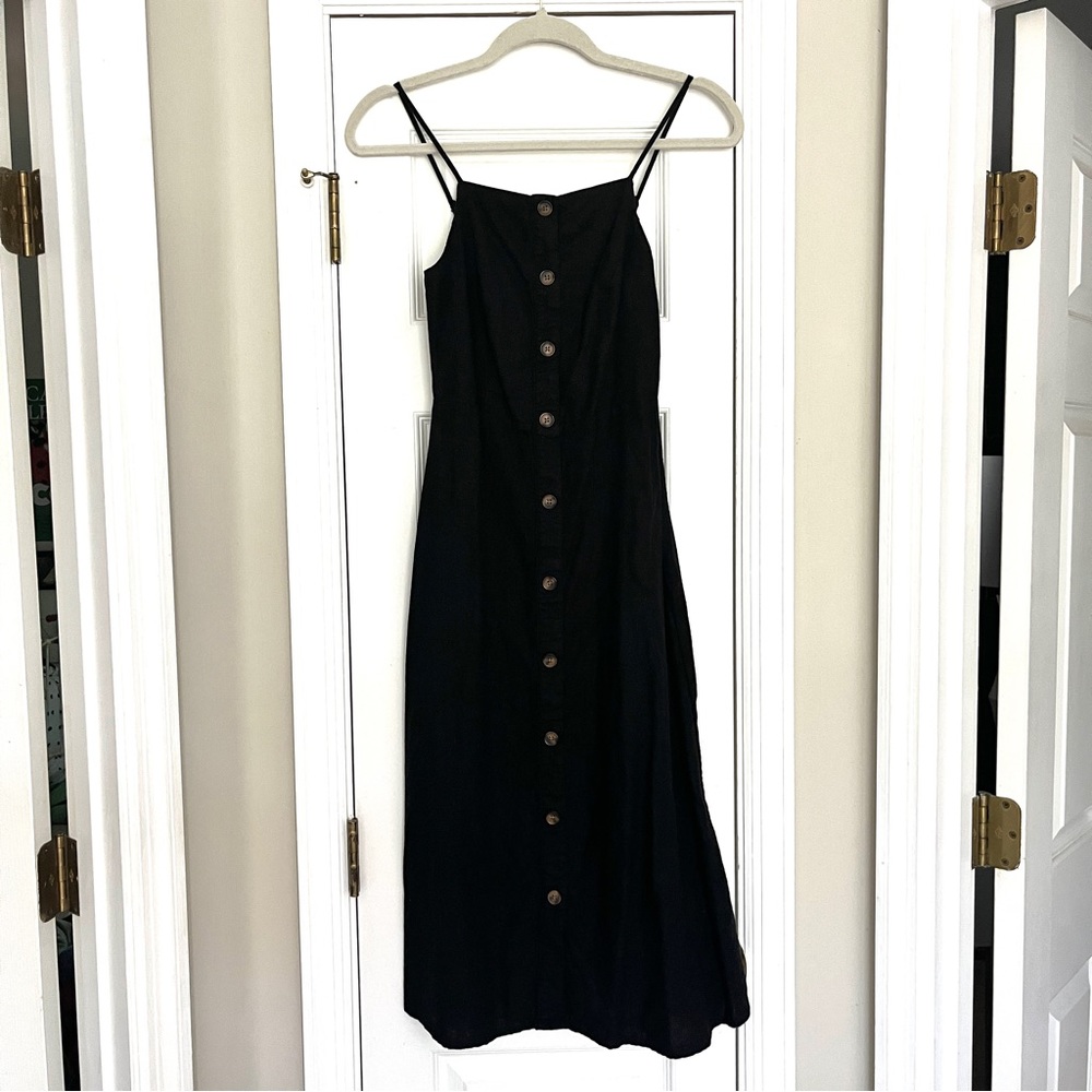 Old Navy Linen Button Front Midi Dress